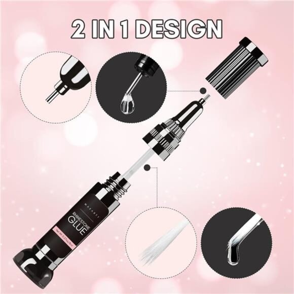 Nail Rhinestone Glue Gel, Upgrade Gel Nail Glue with Brush Pen Tip Super Strong - Picture 2 of 7